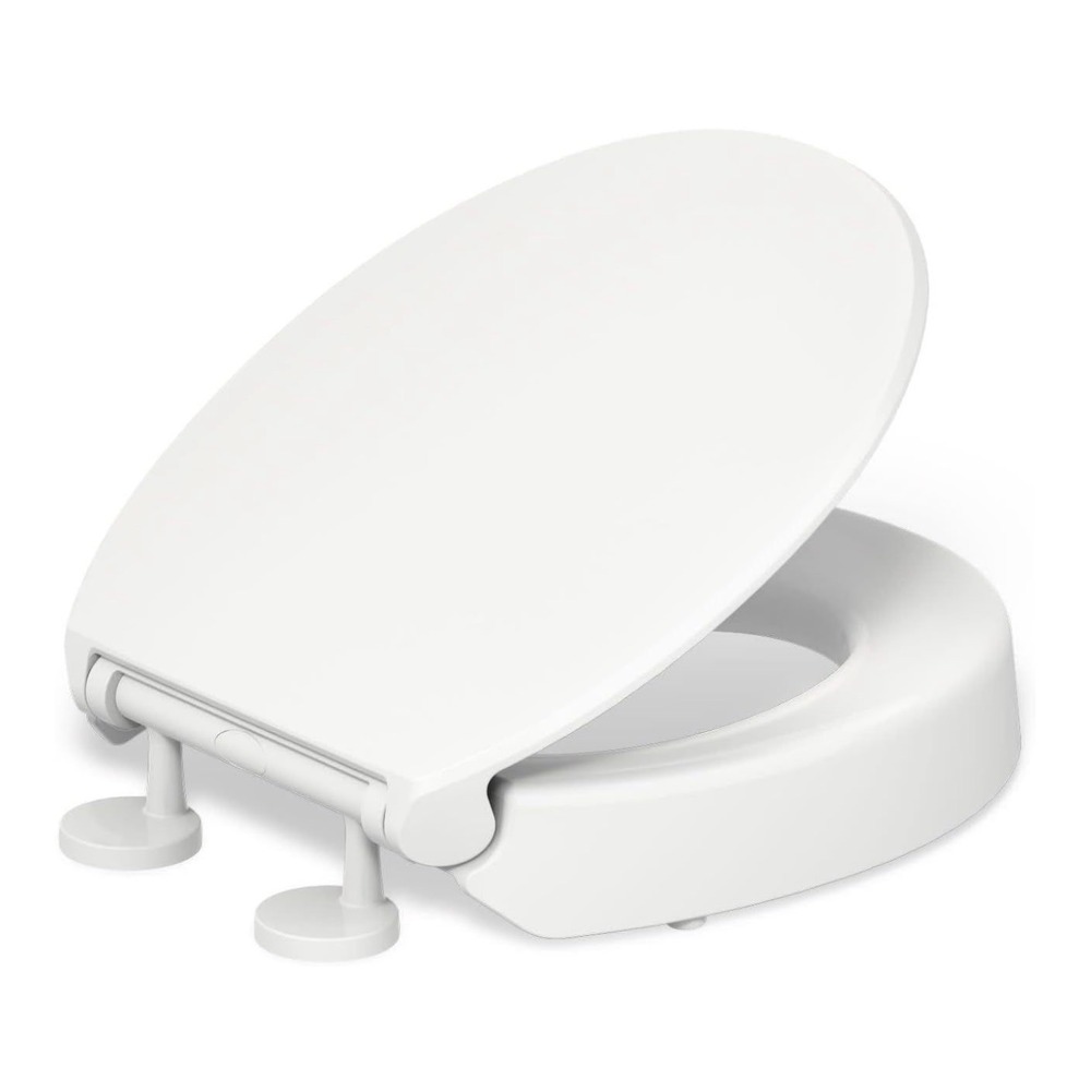 KOHLER 25876-0 Hyten 3 Inch Elevated Quiet-Close Round Toilet Seat White